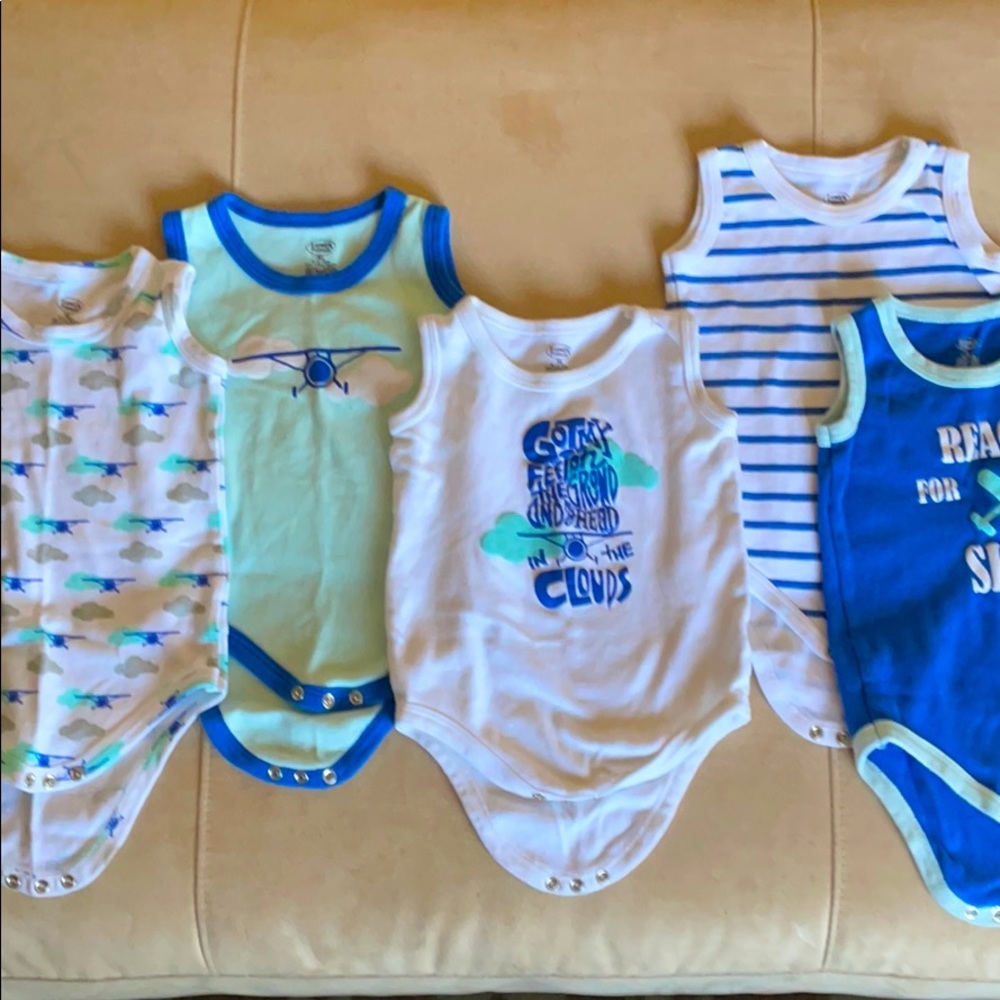 Luvable Friends Baby Cotton Sleeveless Bodysuits 9-12 mos